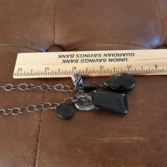 Black onyx beads and sterling silver Sherzada necklace pendant up to 18.25" - Picture 11 of 13